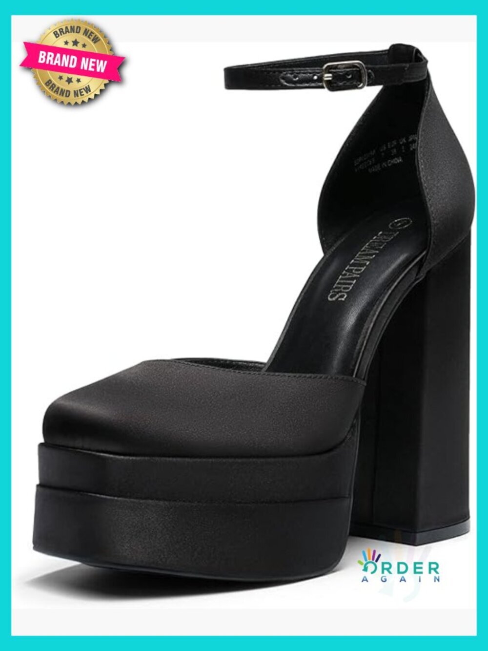High Chunky Platform Block Heel Square Toe Ankle Strap Dress Wedding Party